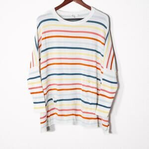 Mersea Women’s Oversized Sweater Striped Multicolor Knit Front Pockets One Size